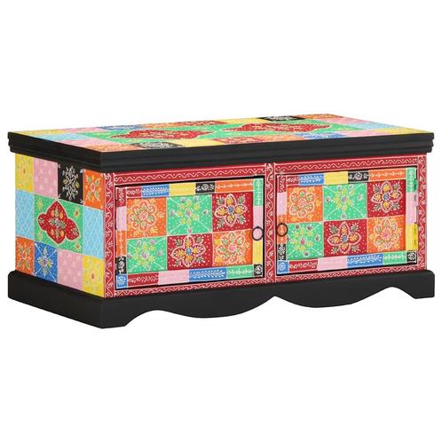 vidaXL Salontafel 90x50x40 cm massief mangohout meerkleurig, Huis en Inrichting, Tafels | Salontafels, 50 tot 100 cm, Nieuw, Overige houtsoorten