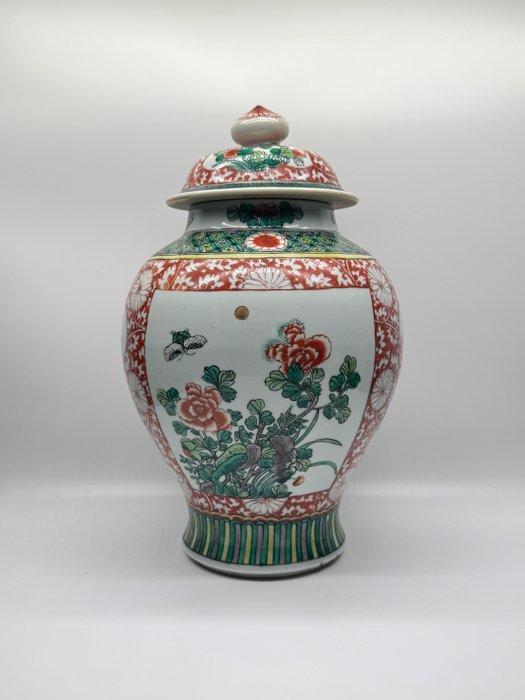 Balustervaas - Porselein - China - Familie Verte, Antiek en Kunst, Antiek | Overige Antiek