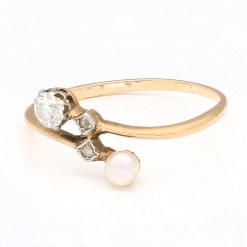 Zonder Minimumprijs - Ring - 14 karaat Geel goud - 0.18ct., Sieraden, Tassen en Uiterlijk, Ringen