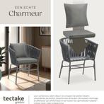 2dekans | tectake® Tuinstoel, set van 2, metalen, Tuin en Terras, Ophalen of Verzenden, Zo goed als nieuw