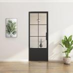 Stalen taatsdeur - 6 Vlaks met kickplate - Helder glas, 80 tot 100 cm, Overige typen, Nieuw, Metaal
