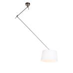 Hanglamp staal met linnen kap wit 35 cm - Blitz, Verzenden, Nieuw, Country-rustic