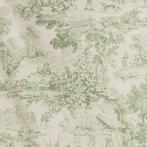 Prachtige groene Toile de Jouy - Textiel - 250 cm - 280 cm