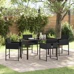 vidaXL 5-delige tuinset met kussens, zwart poly rattan, Tuin en Terras, Verzenden, Nieuw, Rotan, Tuinset