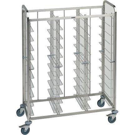RVS Dienbladenwagen | 30 dienbladen | 134,5x63,5x167,8 cm, Zakelijke goederen, Horeca | Meubilair en Inrichting, Verzenden