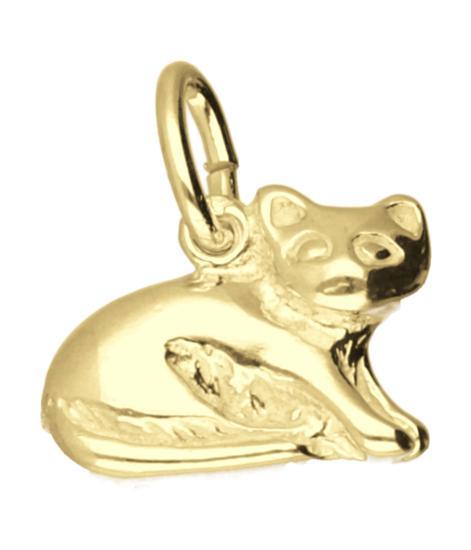Gouden Poes liggend ketting hanger, Sieraden, Tassen en Uiterlijk, Kettinghangers, Verzenden