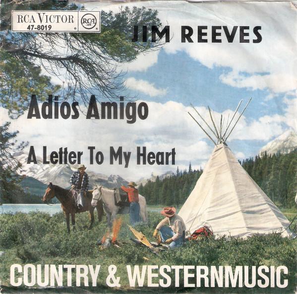 Single - Jim Reeves - Adios Amigo / A Letter To My Heart, Cd's en Dvd's, Vinyl | Country en Western, Verzenden