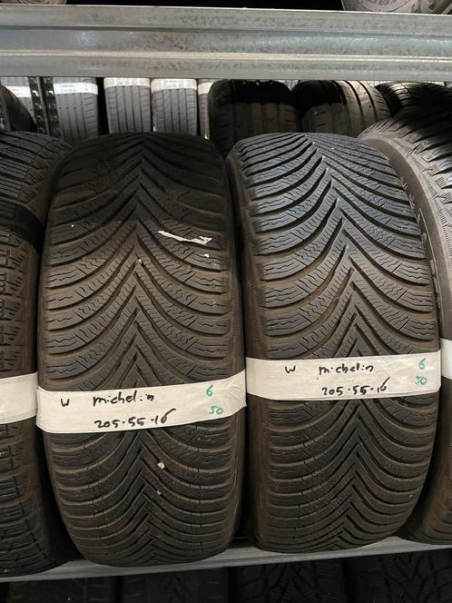 205-55-16 Michelin Winterbanden 6mm Incl Montage 205 55 16, Auto-onderdelen, Banden en Velgen, 16 inch, Winterbanden, 205 mm, Personenwagen