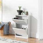 Schoenenkast Sokndal 2 kleppen wit 71x50x15 cm [en.casa], Verzenden, Nieuw