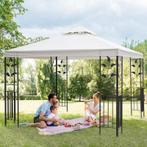 TRUUSK Tuinpaviljoen Met Bladmotief 2,95 X 2,95 M Stalen Fra, Tuin en Terras, Verzenden, Nieuw