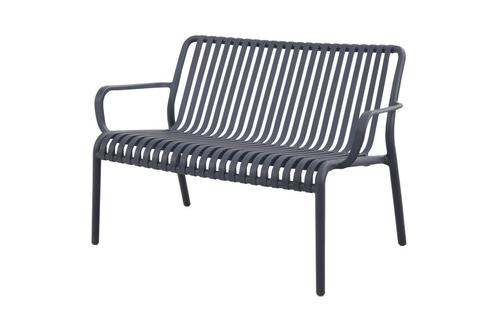 Stripe loungebank 2-zits - antraciet, Tuin en Terras, Tuinsets en Loungesets, Nieuw, Kunststof, Verzenden