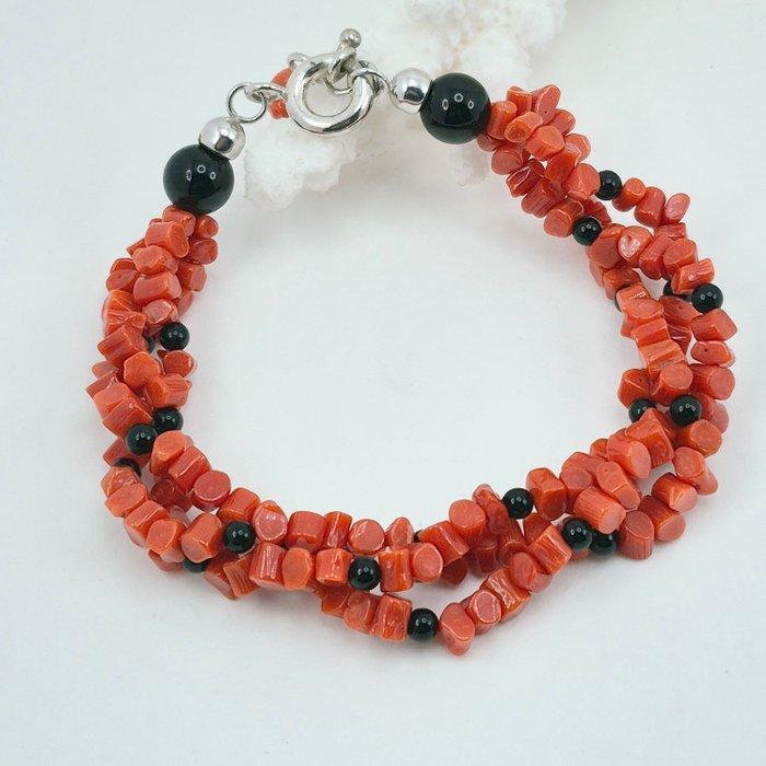 Bloedkoraal - Zilver - Armband - Middellandse Zee Koralen, Sieraden, Tassen en Uiterlijk, Antieke sieraden