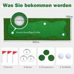 Putting mat golf - Golfmat - 300x100 cm - Groen - COSTWAY, Verzenden, Zo goed als nieuw