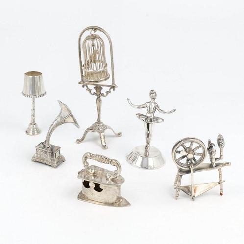 Ballerina, Vogelkooi, Lamp, Stoof, Grammofoon en Spinnewiel, Antiek en Kunst, Antiek | Goud en Zilver