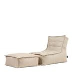 Dolce Outdoor Lounger + Poef - Beige, Verzenden, Nieuw