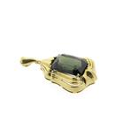 Gouden hanger met groene toermalijn (Hanger of bedel), Ophalen of Verzenden, Gebruikt, Goud, Overige merken