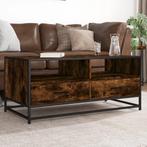 vidaXL Salontafel 100x50x45 cm bewerkt hout en metaal, Verzenden, Nieuw, Overige houtsoorten, 100 tot 150 cm