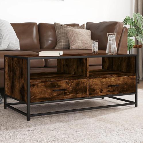 vidaXL Salontafel 100x50x45 cm bewerkt hout en metaal, Huis en Inrichting, Tafels | Salontafels, 100 tot 150 cm, Nieuw, Overige houtsoorten