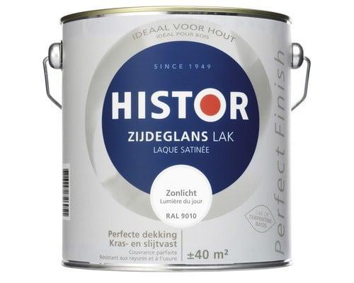 Histor Perfect Finish Zijdeglans Zonlicht Ral 9010 1.25 l..., Doe-het-zelf en Verbouw, Verf, Beits en Lak, Lak, Overige kleuren