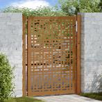 vidaXL Poort met kruisontwerp 105x130 cm weervast staal, Verzenden, Nieuw