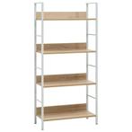 vidaXL Boekenkast 4 schappen 60x27,6x124,5 cm bewerkt hout, Huis en Inrichting, Kasten | Boekenkasten, Minder dan 50 cm, Verzenden