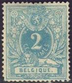 België 1872 - 2ct  Pruisisch Blauw  met mooie centrering, Postzegels en Munten, Gestempeld