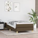 vidaXL Boxspring bed 90x200 cm stof donkerbruin, 90 cm, Eenpersoons, Bruin, Verzenden