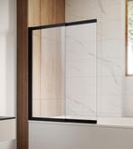 Badwand Moka 120 x 140 cm Zwart Badscherm schuifdeur 5 mm, Doe-het-zelf en Verbouw, Sanitair, Verzenden, Nieuw, Bad