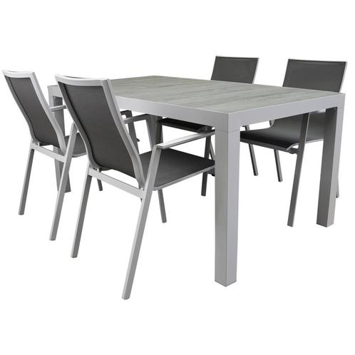 New Valley Fresno dining tuinset 160x90xH74 cm 5 delig wit, Tuin en Terras, Tuinsets en Loungesets, Nieuw, Ophalen of Verzenden