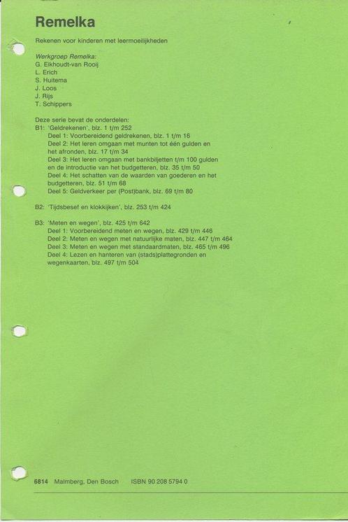 Remelka B1, B2 en B3 in guldens (zie omschrijving), Boeken, Schoolboeken, Nieuw, Verzenden