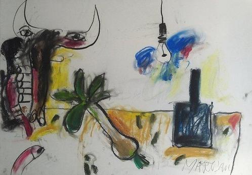 Anton Martineau (1926-2017) - Stilleven met lamp, Antiek en Kunst, Kunst | Schilderijen | Modern