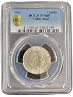 Koningin Juliana zilveren 1 gulden 1956 MS65 PCGS, Postzegels en Munten, Zilver, Losse munt, Verzenden