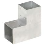 Paalverbindingen 4 st L-vorm 101x101 mm gegalvaniseerd me...