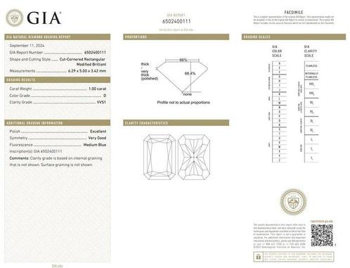 1 pcs Diamant (Natuurlijk) - 1.00 ct - Radiant - D, Sieraden, Tassen en Uiterlijk, Edelstenen