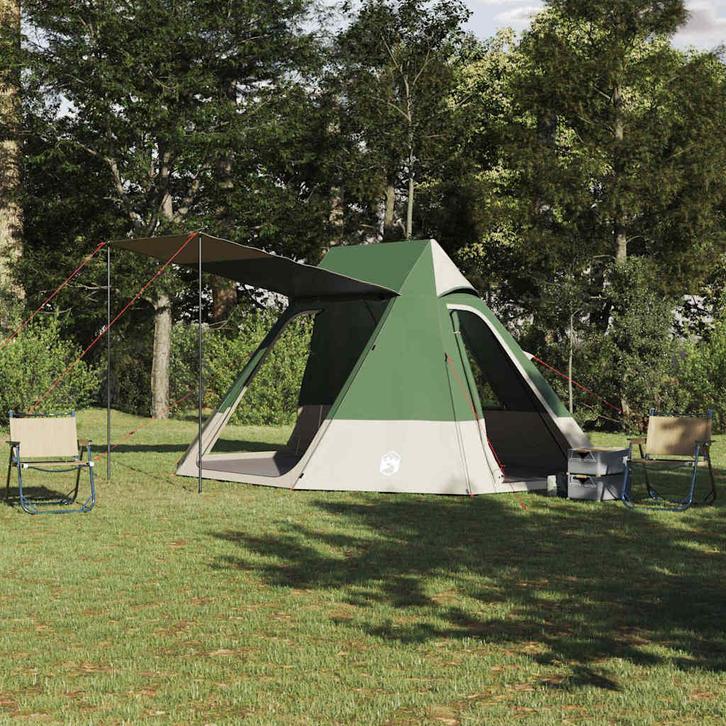 vidaXL Camping Tent met dak met opslag Groen 482 x 360 x 227, Caravans en Kamperen, Tenten, Nieuw, Verzenden