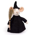Wolvilt Muis Heks met Bezem - Zwart - Fairtrade Homedeco - 2, Ophalen of Verzenden, Nieuw