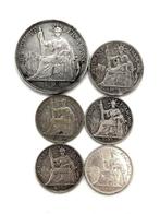 Frans Indochina. Lot de 6 monnaies en argent (20 Centièmes à, Postzegels en Munten, Munten | Europa | Niet-Euromunten