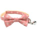 Kattenhalsband - Puppyhalsbandje met strik Roze Sunflower, Ophalen of Verzenden, Nieuw