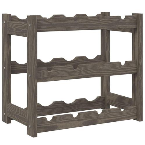 Wijnrek Grijs Grenen - 12 Flessen | Retourdeal | 35% Korting, Huis en Inrichting, Woonaccessoires | Wijnrekken, Minder dan 50 cm
