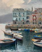Pasquale Vuotto (1958) - Marina di Pozzuoli in controluce, Antiek en Kunst