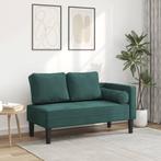 vidaXL Chaise longue met kussens fluweel donkergroen, Verzenden, Nieuw