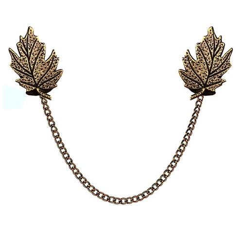 Fako Bijoux® - Vestsluiting - Vestclip - Blad Met Ketting -, Sieraden, Tassen en Uiterlijk, Broches, Verzenden