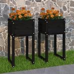 vidaXL Plantenbakken 2 st 40x40x81 cm massief grenenhout, Verzenden, Minder dan 60 cm, Nieuw, 60 cm of meer