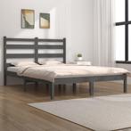 vidaXL Bedframe massief grenenhout grijs 200x200 cm, Verzenden, Overige maten, 200 cm, Grijs