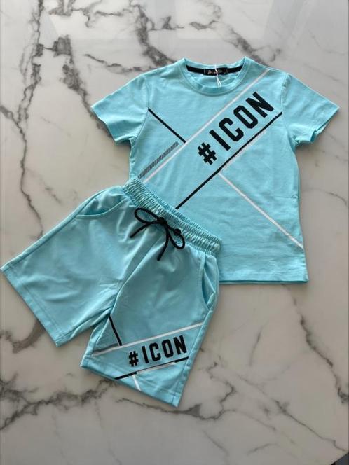 Jongens 2 delig sportief setje Licht Blauw Icon, Kinderen en Baby's, Kinderkleding | Kinder-kledingpakketten, Nieuw, Overige maten
