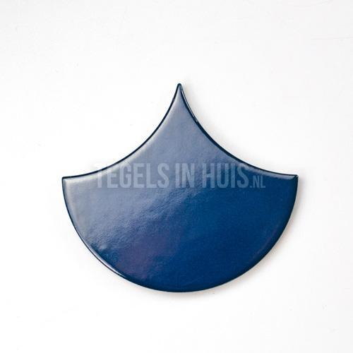 Wandtegel scale fan waaiervorm eclectic blauw craquelé, Doe-het-zelf en Verbouw, Tegels, Wandtegels, Nieuw, 10 m² of meer, Keramiek
