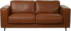 Cognac leren landelijke 2.5-zitsbank - staal zwart - Eleganc, Huis en Inrichting, Ophalen of Verzenden, Rechte bank, Modern, 200 tot 250 cm