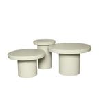 *WOONWINKEL* Starfurn Maya Sand Beige Bijzettafels Rond Set, Verzenden, Nieuw
