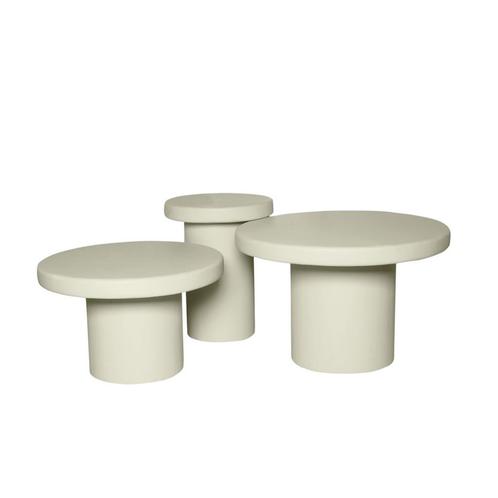 *WOONWINKEL* Starfurn Maya Sand Beige Bijzettafels Rond Set, Huis en Inrichting, Tafels | Salontafels, Nieuw, Verzenden