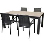 Malaga Sydney dining tuinset 180x92xH74 cm 5 delig polywood, Tuin en Terras, Tuinsets en Loungesets, Ophalen of Verzenden, Nieuw
